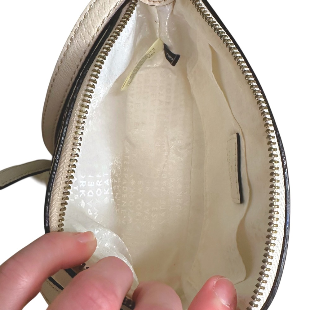 Kate Spade Millie Grove Street Leather Crossbody Bag Colorblock Beige & Cream - Picture 13 of 16